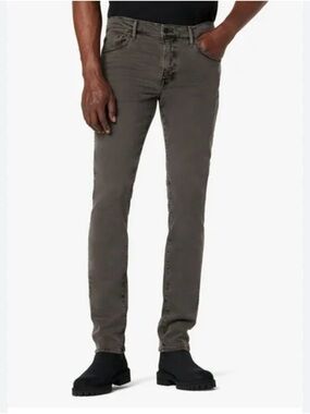 Joe's Jeans Men's 30 Skinny Dark Grey Stretch Mid Waist Belt Hoops